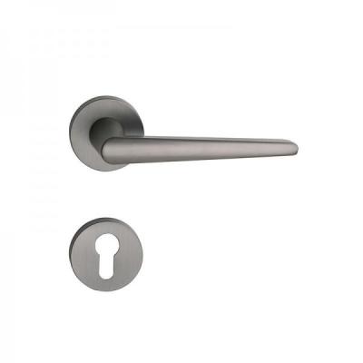 China Zinc Door Lever Handle / Door Locks Handle Set Classic Gray Color for sale