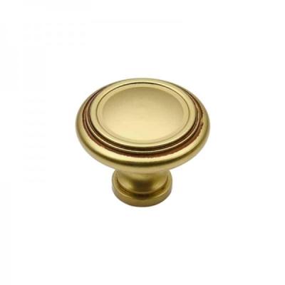 China Feel Solid Antique Brass Pull Handles / Round Cabinet Door Knobs for sale