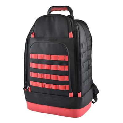 China Water Resistant Tool Backpack Stylish Practical Backpack Black Red Color for sale