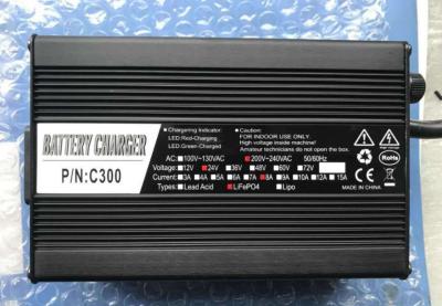 China 24V LiFePO4 Lithium Battery Charger With Red / Blue LED Index Long Service Life for sale