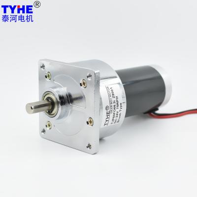 China Electric Brush Dc Gear Motor 60mm 12v 24v 6000rpm Low Rpm 30rpm 20w for sale