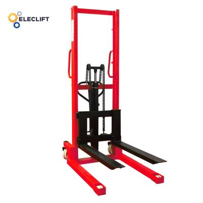 China Fork Height 85mm Hydraulic Stacker Manual Straddle Pallet Stacker en venta
