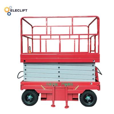 China Aluminum Steel Electric Mobile Scissor Lift With Outriggers for sale