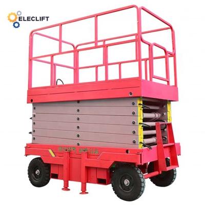 China ISO Motorised Mobile Scissor Lift With Pneumatic/Solid Wheels for sale
