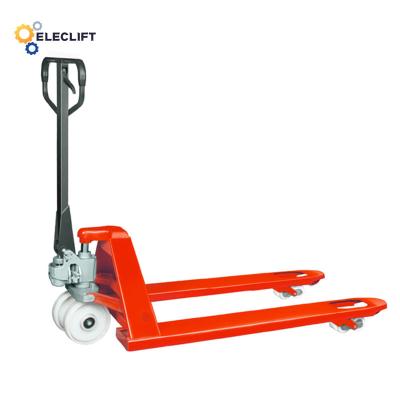 China 6-8 In Width Polyurethane Manual Pallet Truck Hydraulic Stacker Lift Truck for sale