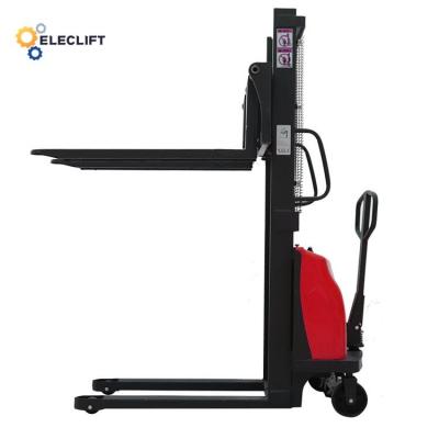 China Load Capacity Semi Electric Pallet Stacker with 1600mm Maximum Lift Height and Polyurethane Wheels en venta