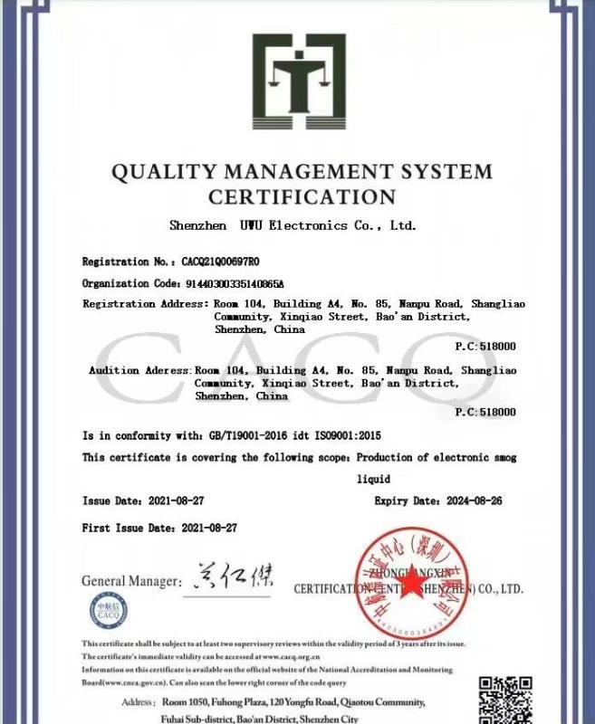 Quality Management SYSTEM - Focusvape Technology Co., Limited