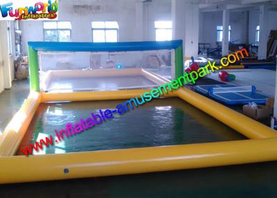 China Amarillo inflable popular de la corte de voleibol del agua de la lona del PVC azulverde en venta