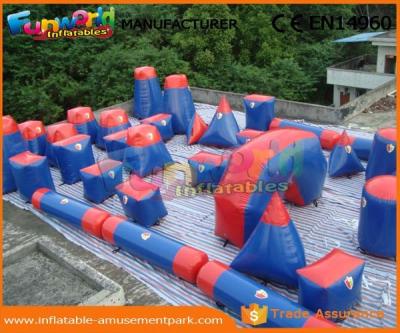 China 0.6MM PVC Tarpaulin Inflatable Paintball Arena For Bunker Red And Blue Paintball Bunker Field for sale