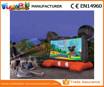 China Mickey Mouse Advertising Inflatables / Inflatable Movie Screen Black And Red Projection Cloth for sale