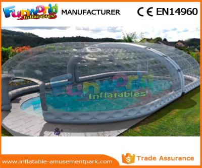 China 0.6 MM PVC Tarpaulin Clear Inflatable Dome Tent White Outdoor Inflatable Igloo for sale