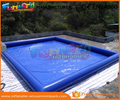 China 0.9mm PVC Tarpaulin Inflatable Water Pools Blue Water Blow Up Pool Custom Logo for sale
