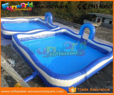 China Blue Color Giant Inflatable Water Pools With 680W Air Pump 3 Years Warranty for sale