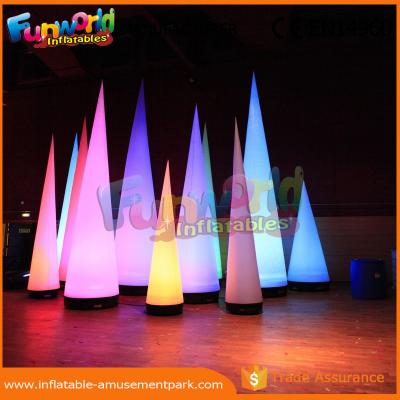 China 3m Height Oxford Inflatable LED Lighting Cone For Event / Party Decoration for sale