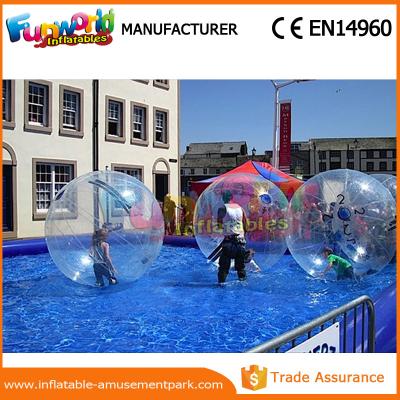China Bola inflable transparente de la esfera del agua de la bola de Zorb del verano de la soldadura garantía de 1 año en venta
