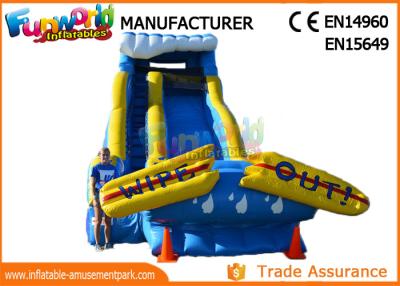 China Giant Commercial Inflatable Water Slide / Inflatable Wipe Out Slide for sale