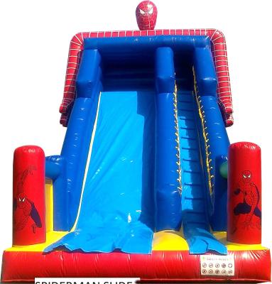 China Blue And Red PVC Spiderman Kid Giant Inflatable Slide For Commercial for sale