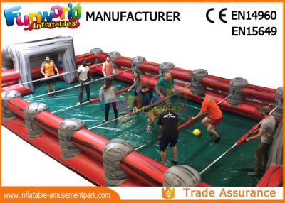 China Professional Giant Inflatable Foosball Field Blue / Green / Yellow for sale