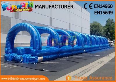 China Blue 0.55mm Pvc Tarpaulin Commercial Inflatable Slide / Blow Up Slip N Slide For Adult And Kids for sale