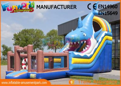 China Giant Animal Shark Inflatable Dry Slide For Entertainment / Blow Up Bouncer for sale