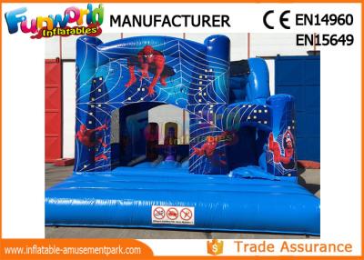 China Bule Commercial Inflatable Slide / Castillos Hinchables Spiderman Jumping Castle for sale