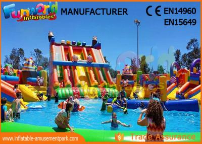 China Outdoor Inflatable Water Parks Slide With Pool One Year Warranty for sale