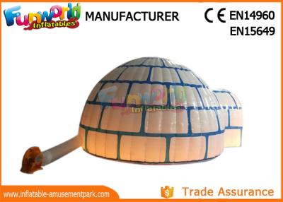 China O PVC revestiu o famoso de nylon da barraca da abóbada da explosão/iglu inflável com a iluminação do diodo emissor de luz à venda