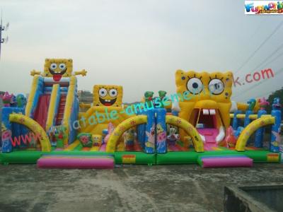 China Spongebob Giant Inflatable Amusement Park , Inflatable Big Funcity Games for sale