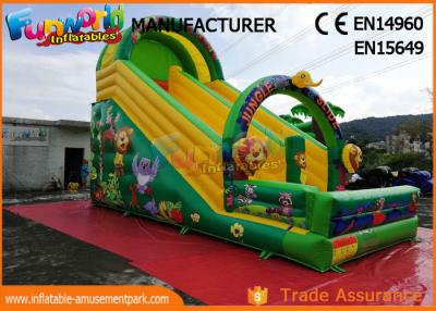 China Printed Inflatable Jungle Slide / Commercial Inflatable Bounce House for sale