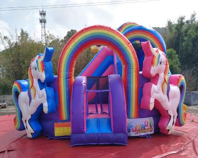 China Durable PVC Inflatable Unicorn Bouncy House For Birthday Party Quadruple Stitching for sale