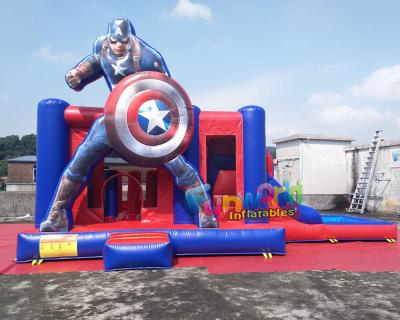 China Water - Proof Inflatable Bouncer Slide , Air Sewing Captain Moon Bounce Combo Slide Structure for sale