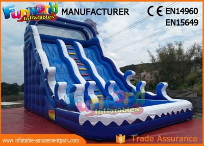China Fire Retardant Outdoor Inflatable Water Slides / Double Lane Slip And Slide for sale