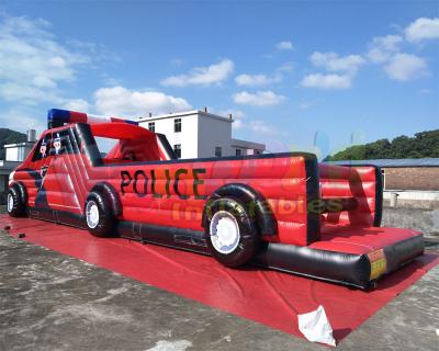 China Digital Printing Police Car Inflatable Obstacle Course For Advertisement for sale