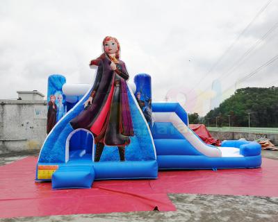 China School Frozen Anna Bounce House / Commercial Inflatable Combo Bouncy Castle Slide for sale
