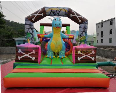 China Castelo de salto combinado inflável do curso de obstáculo de Jurassic Park para a propaganda à venda