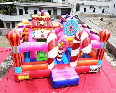 China Sugar Candy House 6x6x3.2M Commercial Jumping Castles for sale