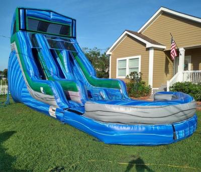 China Adult Bouncer Castle Outdoor Inflatable Water Slides With Pool for sale