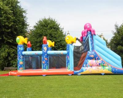 China Quadruple Stitching 1000D Inflatables Obstacle Course For Promotion for sale