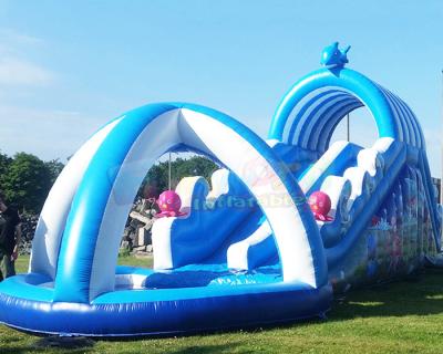 China EN71 Child Outdoor Inflatable Water Slides With Pool Jumping Bounce House for sale