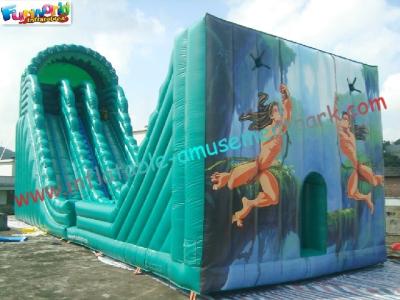 China Hot Giant Rent Inflatable Slide / Tarzan Inflatable Zip Line Slide Slip Game For Sports for sale