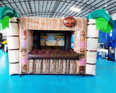 China Palm Tree Carnival Booth Inflatable Tiki Bar Pub Tent for sale