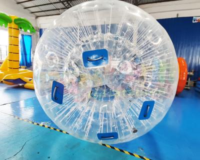 China 0.55mm PVC Inflatable Zorb Ball Transparent Ground Bubble Games Zorbing Ramp for sale