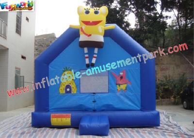 China Cool Spongebob small inflatables commercial bouncy castles has two pipes for inflating for sale