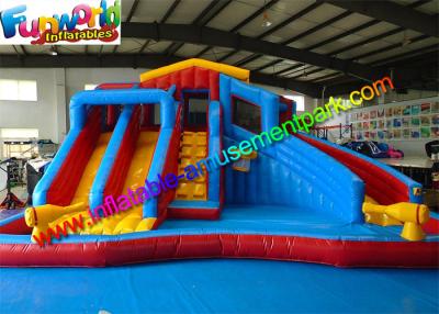 China Popular Outdoor Inflatable Water Slides  , Inflatable Jumping Slide With Pool From Funworld for sale