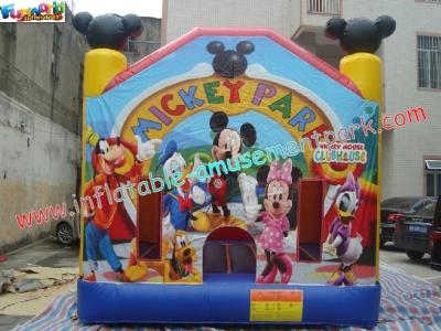 China 0.55mm PVC Tarpaulin Kids Mickey Mouse Inflatable Moonwalk Commercial Bouncy Castles for sale
