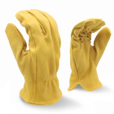 Chine Les gants en cuir du travail des femmes de 10,5 pouces jaunissent la preuve de feu à vendre