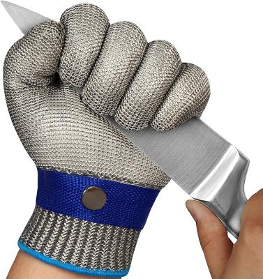 China Stainless Steel 316 A5 Metal Mesh Gloves For Cooking EN388 ANSI for sale