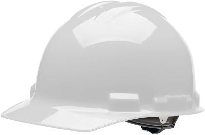 China HDPE ABS White Construction Safety Helmets With Permeable Holes for sale