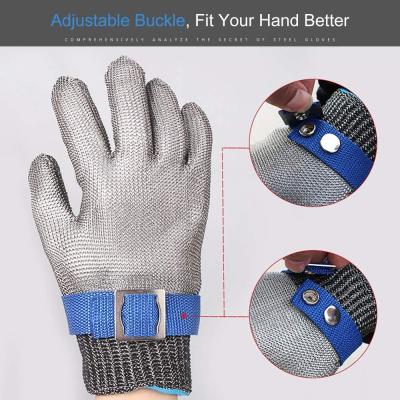 China Level 9 Stainless Steel Wire Metal Mesh Gloves 9'' 10'' 11'' for sale