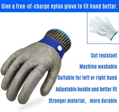 China Metal ajustable Mesh Cut Resistant Gloves No del alambre del puño oxidado en venta
